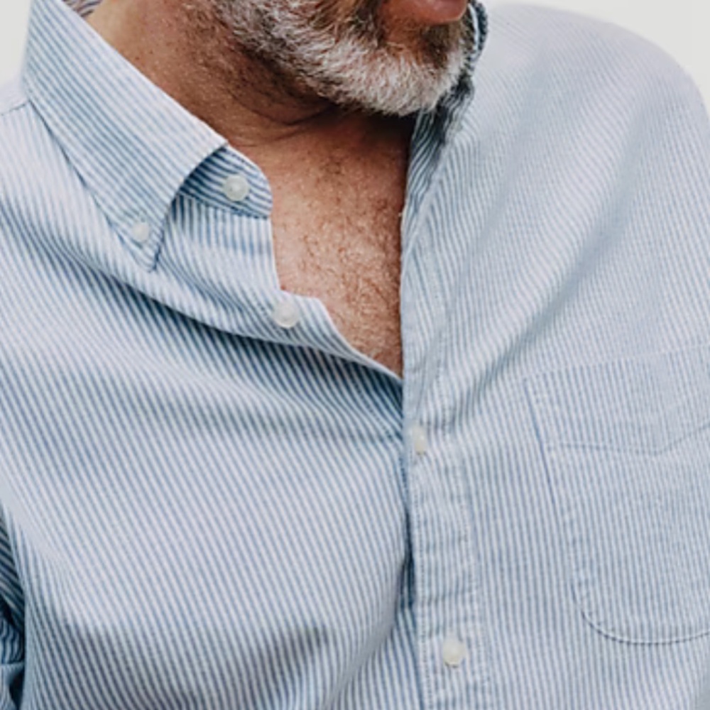 J Crew Broken-In Oxford Shirt Slim Fit - University Stripe - Blue/White - Large